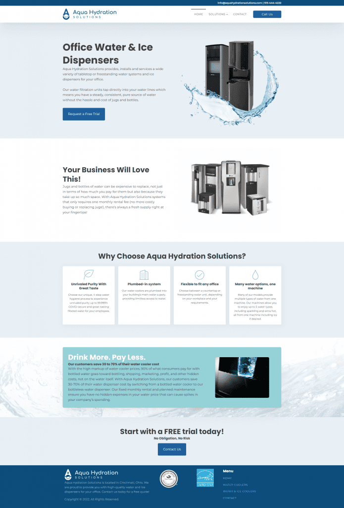 Aqua Hydration Solutions Full Page