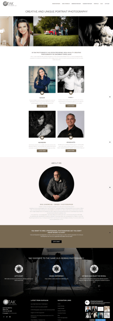 B-TAK Photography Full Page Website